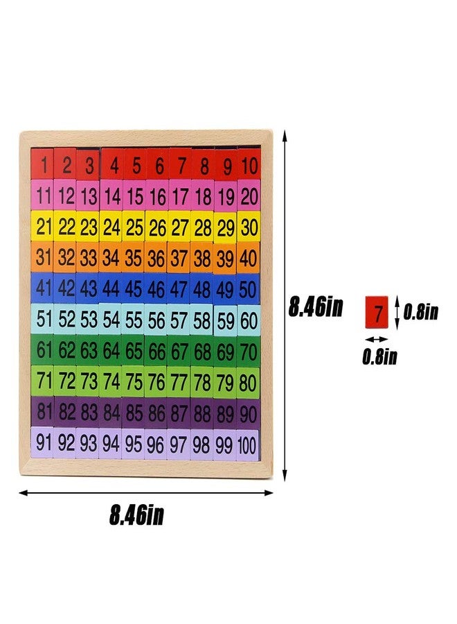 MERRYHEART Wooden Math Learning Board Toy, Montessori 1-100 Consecutive Numbers Wooden Hundred Digital Board, Educational Game for Kids with Storage Bag - Image 3